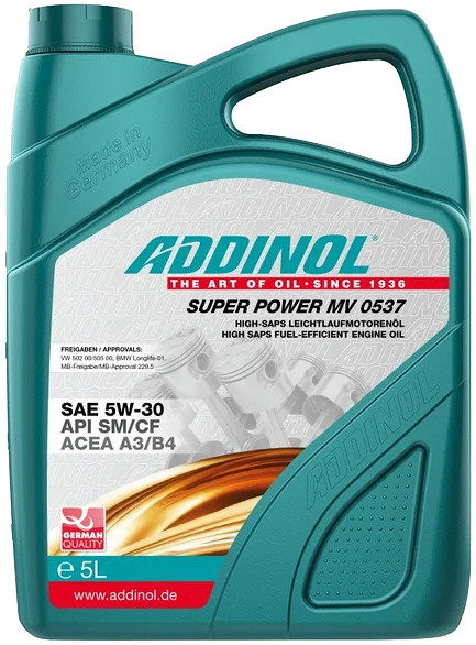 Моторное масло Addinol Super Power MV 0537 5W-30, 5л